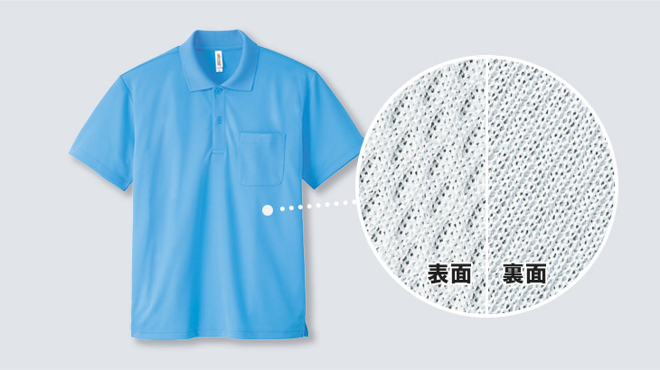 ドライ素材生地拡大図イメージ