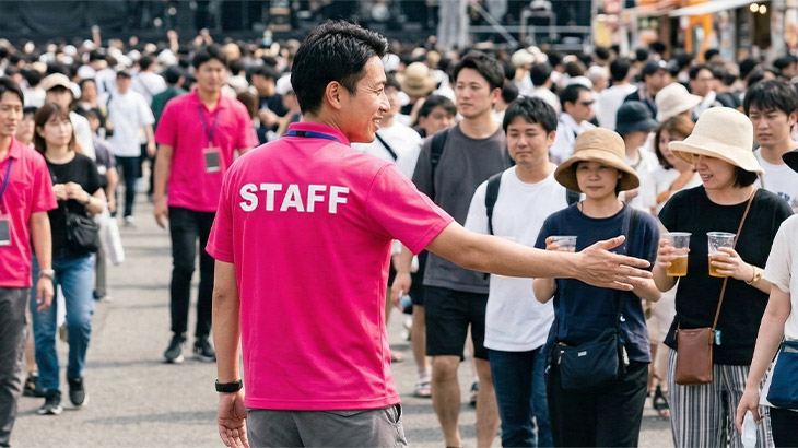 屋外イベントのスタッフ用ポロシャツイメージ