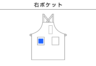 バッククロス胸当てエプロン（FK7163）B：右ポケット