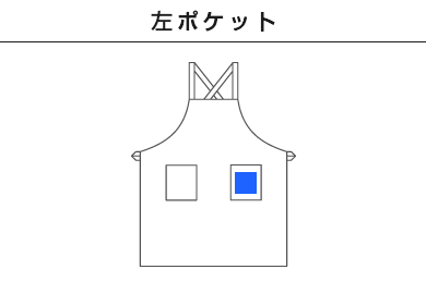 胸当てエプロン（FK7168）C：左ポケット