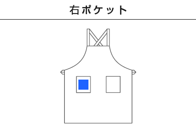 胸当てエプロン（FK7168）B：右ポケット