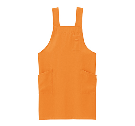 H型胸当てエプロン(FK7205)オレンジ