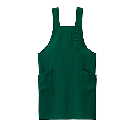 H型胸当てエプロン(FK7205)グリーン