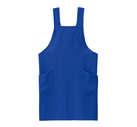 H型胸当てエプロン(FK7205)ブルー