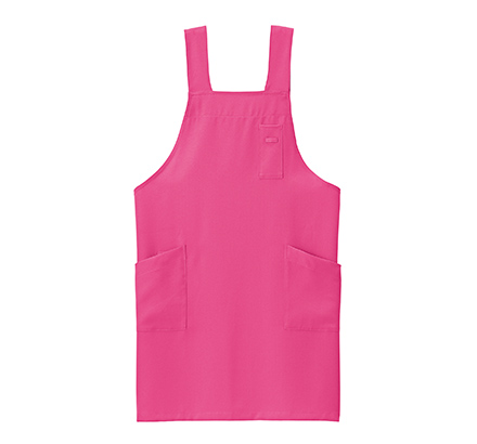 H型胸当てエプロン(FK7205)ピンク
