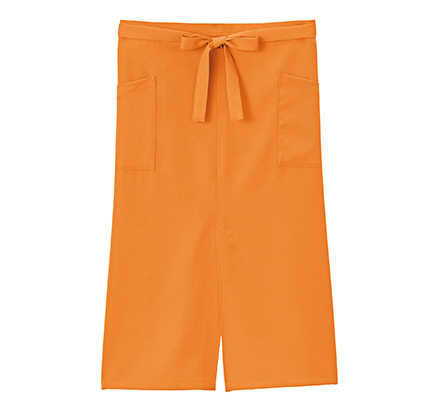 スリット入りソムリエエプロン(ロング丈)(FK7206)オレンジ