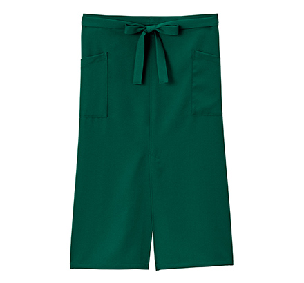 スリット入りソムリエエプロン(ロング丈)(FK7206)グリーン