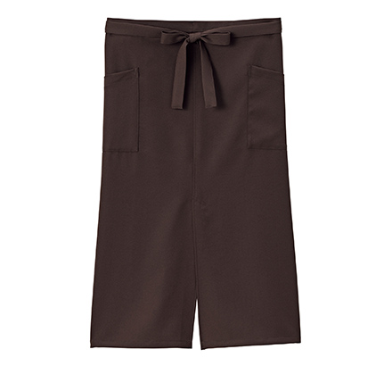 スリット入りソムリエエプロン(ロング丈)(FK7206)ブラウン