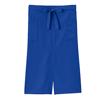 スリット入りソムリエエプロン(ロング丈)(FK7206)ブルー