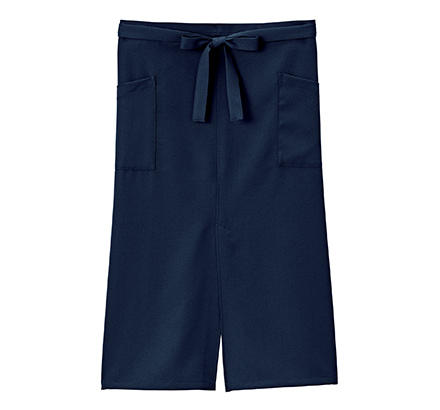 スリット入りソムリエエプロン(ロング丈)(FK7206)ネイビー