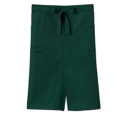 スリット入りソムリエエプロン(ミドル丈)(FK7207)グリーン