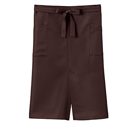 スリット入りソムリエエプロン(ミドル丈)(FK7207)ブラウン