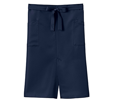 スリット入りソムリエエプロン(ミドル丈)(FK7207)ネイビー