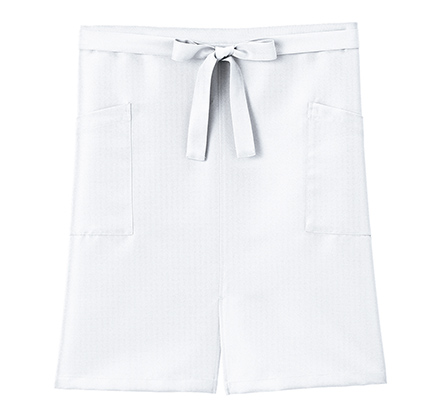 スリット入りミドルエプロン(FK7208)ホワイト