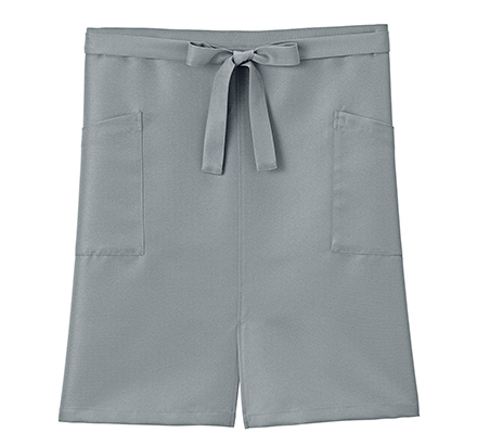 スリット入りミドルエプロン(FK7208)ブルーグレー