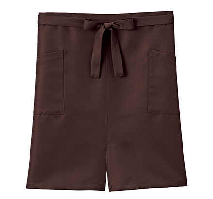 スリット入りミドルエプロン(FK7208)ブラウン