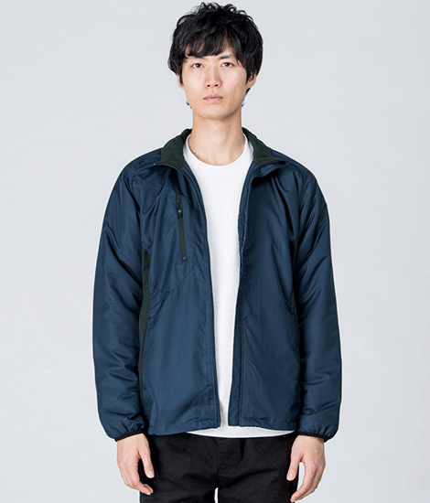 モデル身長184cm　ネイビー/Lサイズ　前開き