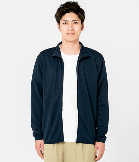 モデル身長180cm　ネイビー/Lサイズ　前開き