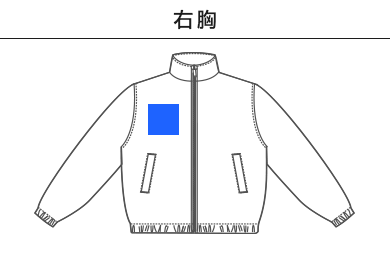 10.0オンス スウェット フルジップ スタンド ジャケット（裏パイル）（5245-01）B：右胸