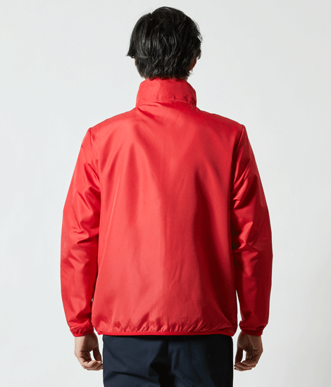 モデル身長182cm　レッド/Lサイズ　背面