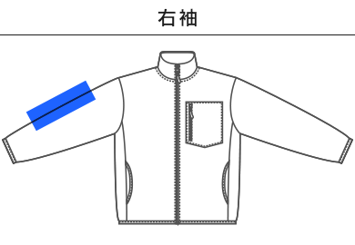 マイクロフリース フルジップ スタンド ジャケット（一重）（7097-01）D：右袖