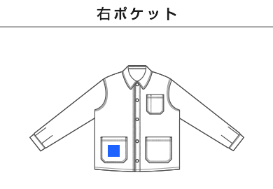 12.0オンス デニムルーズフィットカバーオールジャケット（7455-01）F：右ポケット