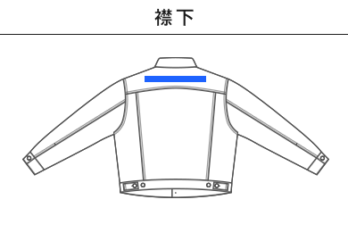 12.0オンス デニムルーズフィットトラッカージャケット（7456-01）B：襟下