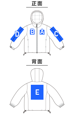 インサレーテッド フルジップ パーカ（中綿入）（7463-01）プリント可能範囲