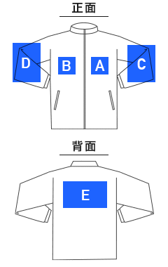 ドライストレッチトラックジャケット（ポリジン加工）（MS2133）プリント可能範囲