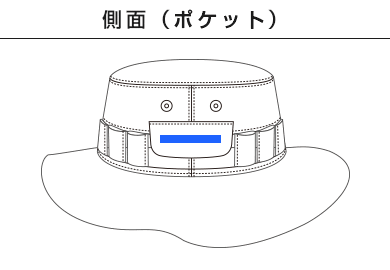 サファリHAT（SF-102-109）C：側面（ポケット）