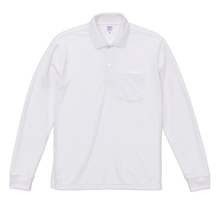4.7オンス スペシャル ドライ カノコ ロングスリーブ ポロシャツ（ポケット付）（ローブリード）（2024-01） ホワイト（001）