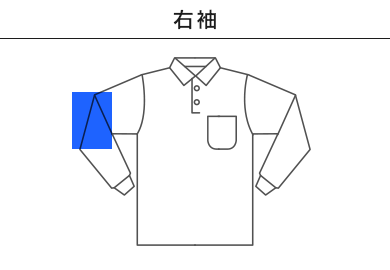 ポケット付CVC鹿の子ドライ長袖ポロシャツ（MS3115）E：右袖