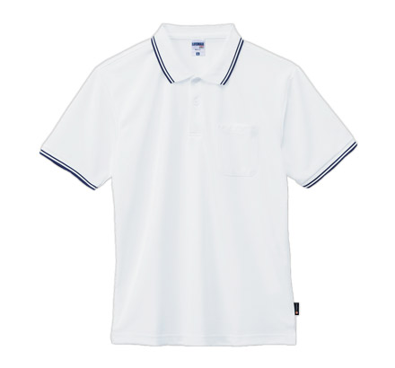 ライン入りベーシックドライポロシャツ（ポリジン加工）（MS3121） ホワイト（15）