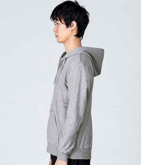 モデル身長184cm　杢グレー　Ｌサイズ　側面