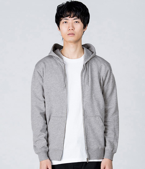 モデル身長184cm　杢グレー　Ｌサイズ　前開き