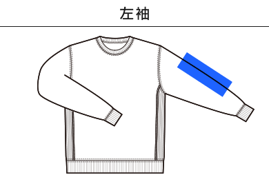 12.0オンス 裏起毛ヘビートレーナー（00227-FVC）B：左袖