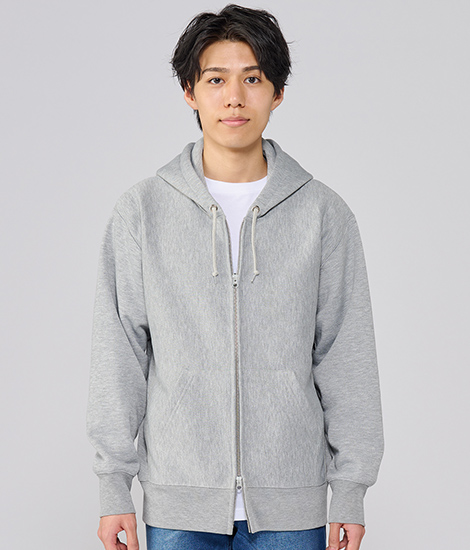 モデル身長175cm　杢グレー　Lサイズ　正面