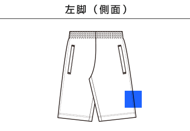 4.4オンスドライハーフパンツ（00325-ACP）C：左脚（側面）