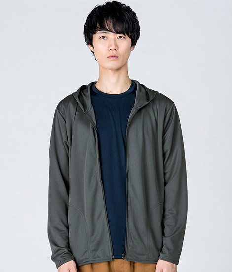 モデル身長184cm　ダークグレー　Ｌサイズ　前開き