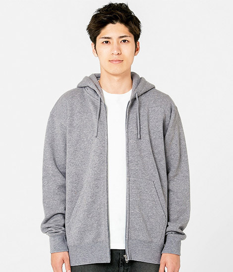 モデル身長180cm　杢グレー　Lサイズ　前開き