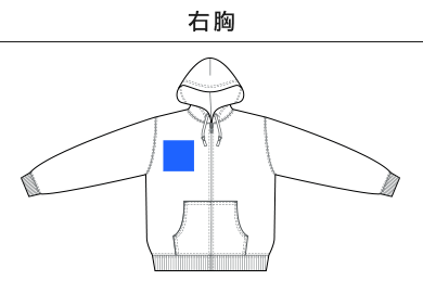 8.8オンス オーセンティック パイル スウェット フルジップ パーカ（裏パイル）（5397-01）B：右胸