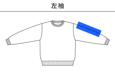 8.8オンス オーセンティック パイル クルーネック スウェット（裏パイル）（5399-01）B：左袖