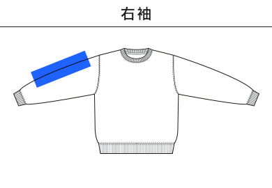 8.8オンス オーセンティック パイル クルーネック スウェット（裏パイル）（5399-01）C：右袖