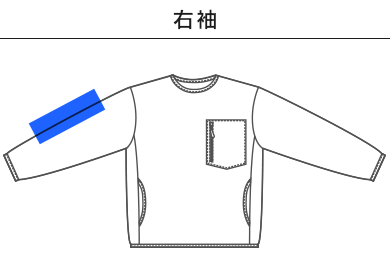 マイクロフリース クルーネック シャツ（一重）（7098-01）D：右袖