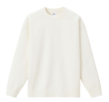 ウォッシャブルロングスリーブニット(MS1180)アイボリー