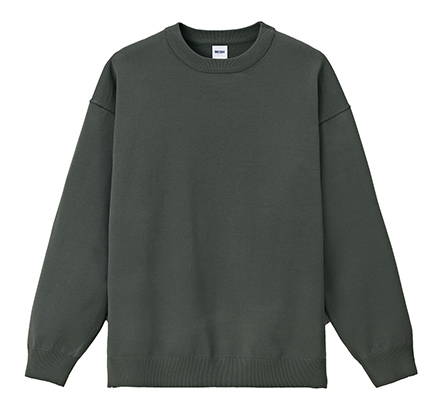 ウォッシャブルロングスリーブニット(MS1180)チャコール