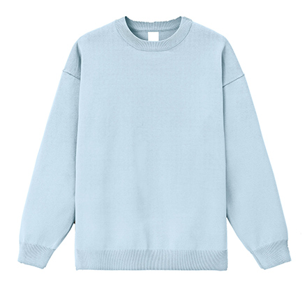ウォッシャブルロングスリーブニット(MS1180)アイスブルー