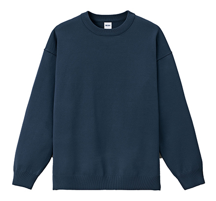 ウォッシャブルロングスリーブニット(MS1180)ネイビー
