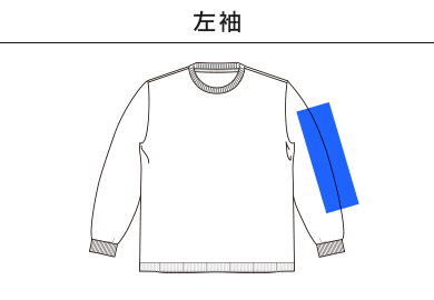 ウォッシャブルロングスリーブニット（MS1180）B：左袖