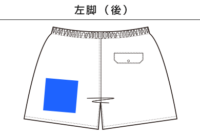 バーサタイルナイロンショーツ（NSV-505）D：左脚（後）